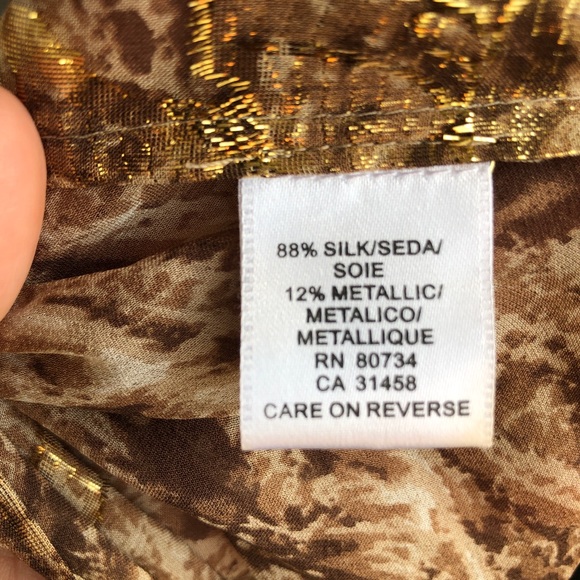 BCBGMAXAZRIA Gold Shoulder Wrap Top- CUTE!!! - Picture 5 of 13